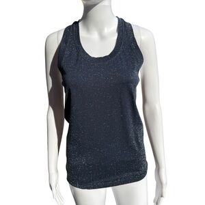 Athleta Sparkly Navy/Gold Racerback Running Tank Top Size Medium EUC